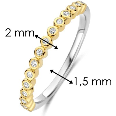 Bague Ti Sento en argent doré et oxyde de zirconium, taille 54