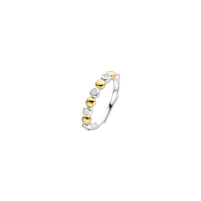 Bague Ti Sento en argent doré et oxyde de zirconium, taille 50