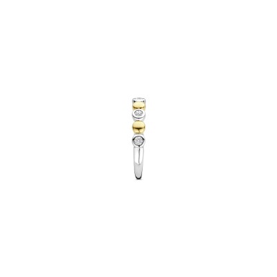 Bague Ti Sento en argent doré et oxyde de zirconium, taille 50