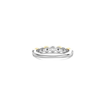 Bague Ti Sento en argent doré et oxyde de zirconium, taille 50