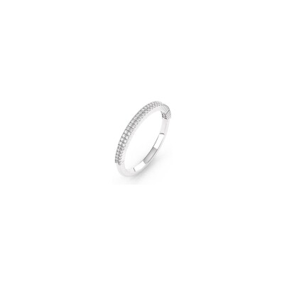 Bague Ti Sento en argent plaqué platine et oxyde de zirconium, taille 52