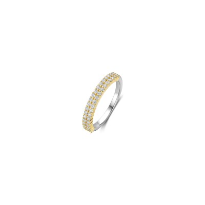 Bague Ti Sento en argent doré et oxyde de zirconium, taille 52