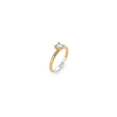 Bague Ti Sento en argent doré et oxyde de zirconium, taille 54