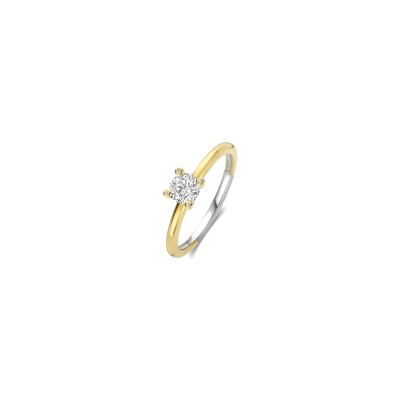 Bague Ti Sento en argent doré et oxyde de zirconium, taille 52