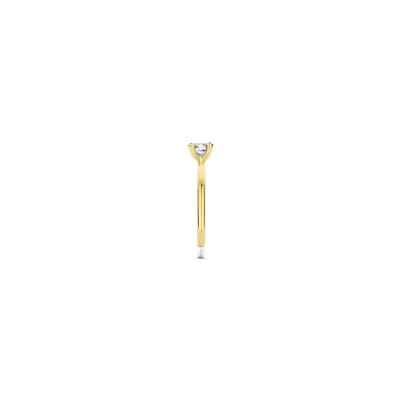 Bague Ti Sento en argent doré et oxyde de zirconium, taille 52