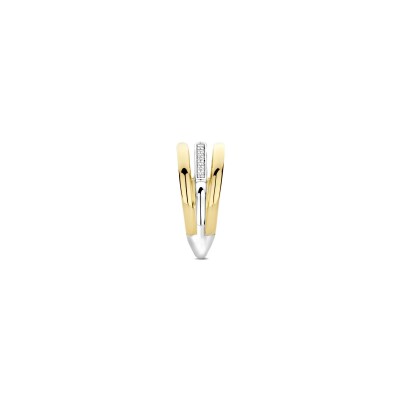 Bague Ti Sento en argent doré et oxyde de zirconium