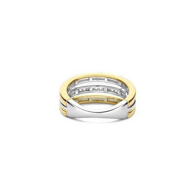 Bague Ti Sento en argent doré et oxyde de zirconium