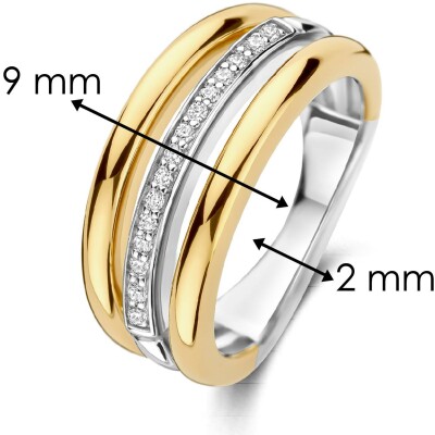 Bague Ti Sento en argent doré et oxyde de zirconium