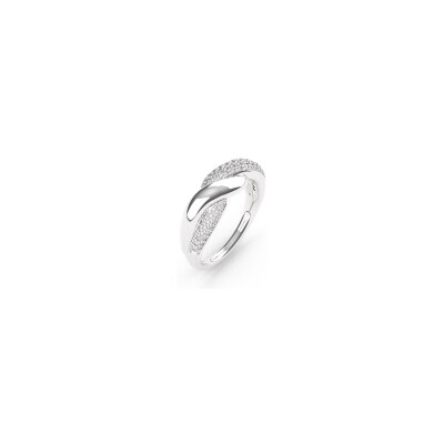 Bague Ti Sento en argent plaqué platine et oxyde de zirconium, taille 54