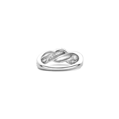 Bague Ti Sento en argent plaqué platine et oxyde de zirconium, taille 56