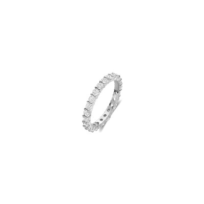 Bague Ti Sento en argent plaqué platine et oxyde de zirconium, taille 56