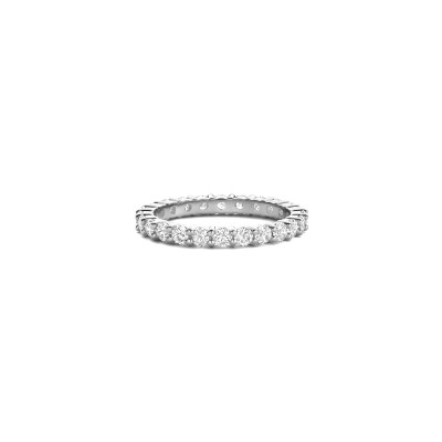 Bague Ti Sento en argent plaqué platine et oxyde de zirconium, taille 56