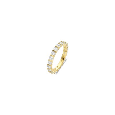 Bague Ti Sento en argent doré et oxyde de zirconium, taille 58