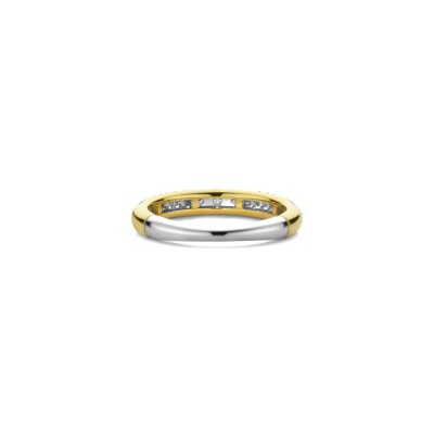 Bague Ti Sento en argent doré et oxyde de zirconium, taille 52