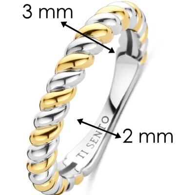 Bague Ti Sento en argent doré, taille 52