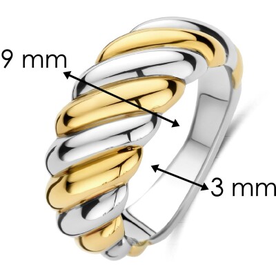 Bague Ti Sento en argent doré, taille 54