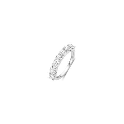 Bague Ti Sento en argent plaqué platine et oxyde de zirconium, taille 56