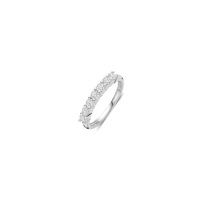 Bague Ti Sento en argent plaqué platine et oxyde de zirconium, taille 56