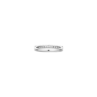 Bague Ti Sento en argent plaqué platine et oxyde de zirconium, taille 54