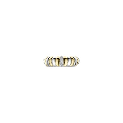 Bague Ti Sento en argent doré et oxyde de zirconium, taille 56