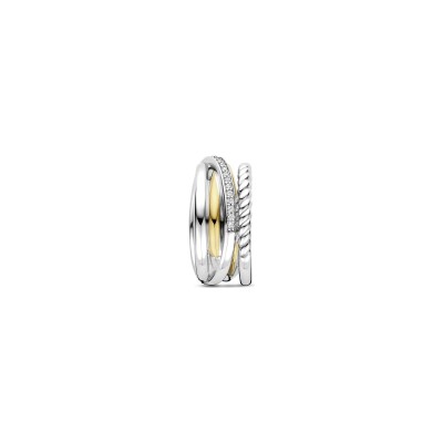 Bague Ti Sento en argent doré et oxyde de zirconium, taille 56