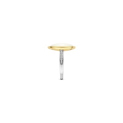 Bague Ti Sento en argent doré et cristal synthétique, taille 56