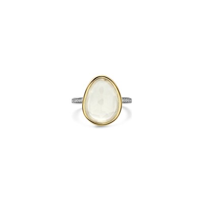Bague Ti Sento en argent doré et cristal synthétique, taille 56