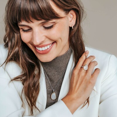 Bague Ti Sento en argent doré et cristal synthétique, taille 56