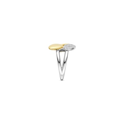 Bague Ti Sento en argent doré et cristal synthétique, taille 54