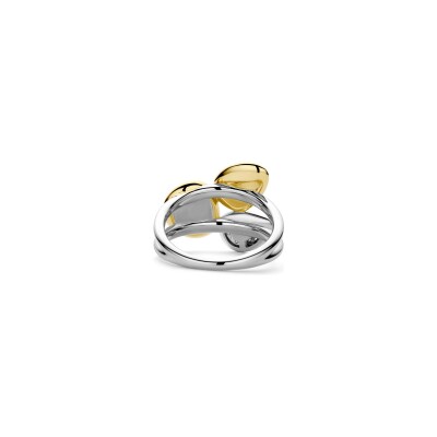 Bague Ti Sento en argent doré et cristal synthétique, taille 54