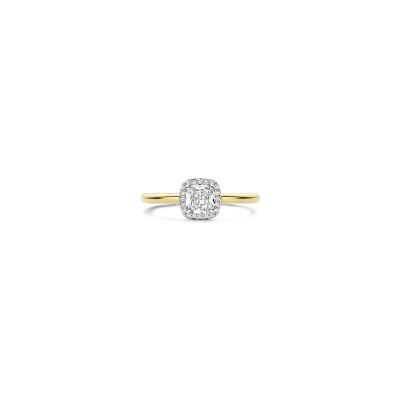 Bague Ti Sento en argent doré et oxyde de zirconium, taille 54