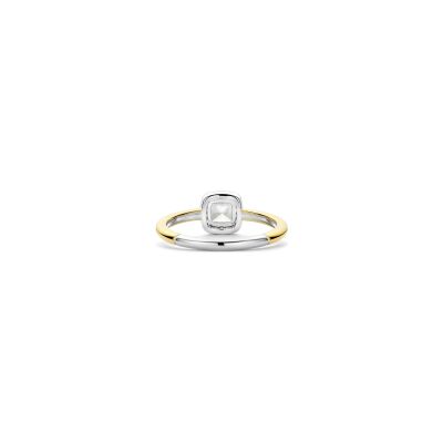 Bague Ti Sento en argent doré et oxyde de zirconium, taille 54