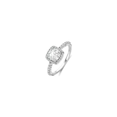 Bague Ti Sento en argent plaqué platine et oxyde de zirconium, taille 54