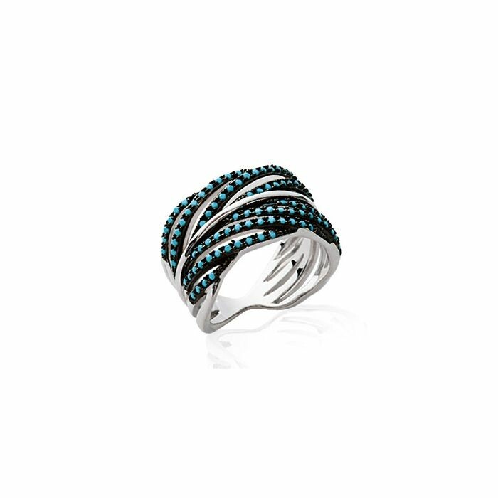 Bague en argent et pierres