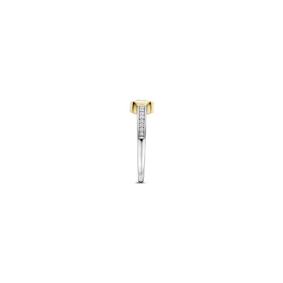 Bague Ti Sento en argent doré et oxyde de zirconium, taille 54