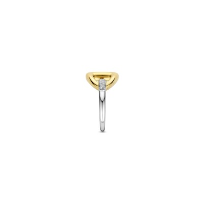 Bague Ti Sento en argent doré et oxyde de zirconium, taille 56