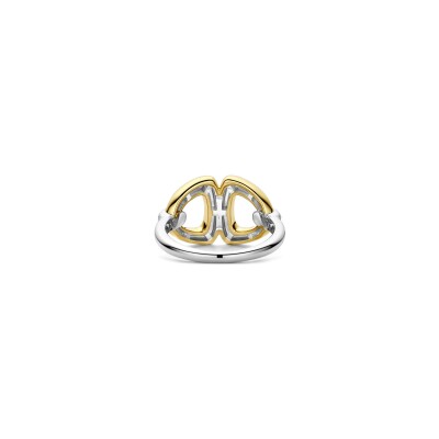 Bague Ti Sento en argent doré et oxyde de zirconium, taille 56