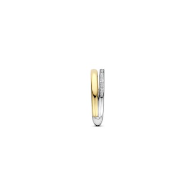 Bague Ti Sento en argent doré et oxyde de zirconium, taille 54