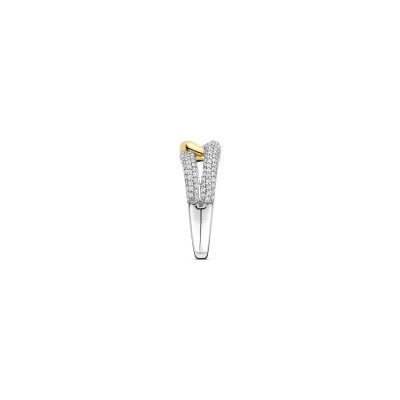 Bague Ti Sento en argent doré et oxyde de zirconium, taille 56