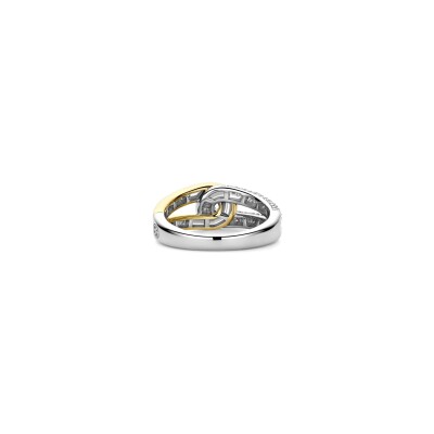 Bague Ti Sento en argent doré et oxyde de zirconium, taille 56