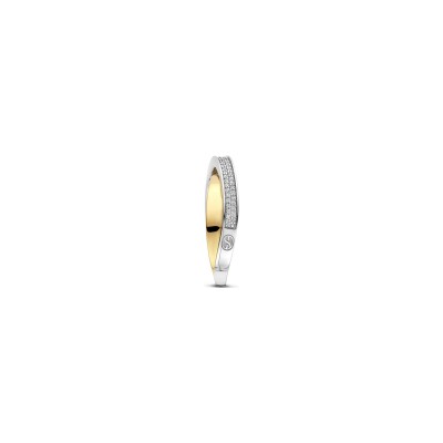 Bague Ti Sento en argent doré et oxyde de zirconium, taille 56
