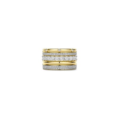 Bague Ti Sento en argent doré et oxyde de zirconium, taille 58