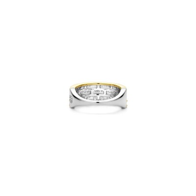 Bague Ti Sento en argent doré et oxyde de zirconium, taille 56