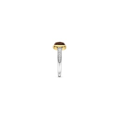 Bague Ti Sento en argent doré et cristal synthétique, taille 54