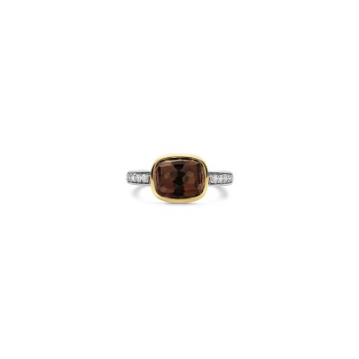 Bague Ti Sento en argent doré et cristal synthétique, taille 54