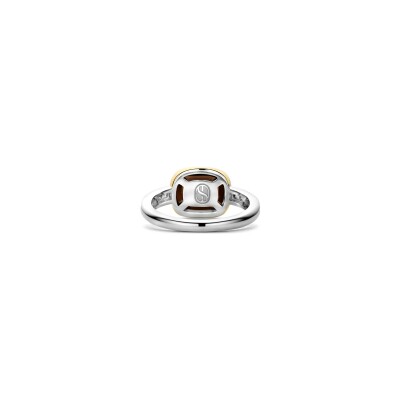 Bague Ti Sento en argent doré et cristal synthétique, taille 54