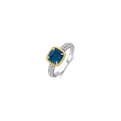 Bague Ti Sento en argent doré et cristal synthétique, taille 56