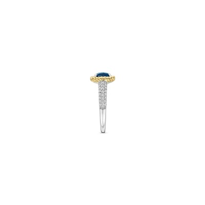 Bague Ti Sento en argent doré et cristal synthétique, taille 56