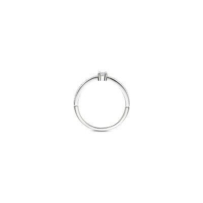 Bague Ti Sento en argent plaqué platine et oxyde de zirconium, taille 52