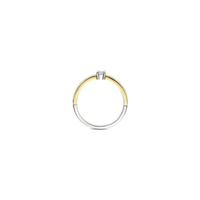 Bague Ti Sento en argent doré et oxyde de zirconium, taille 56